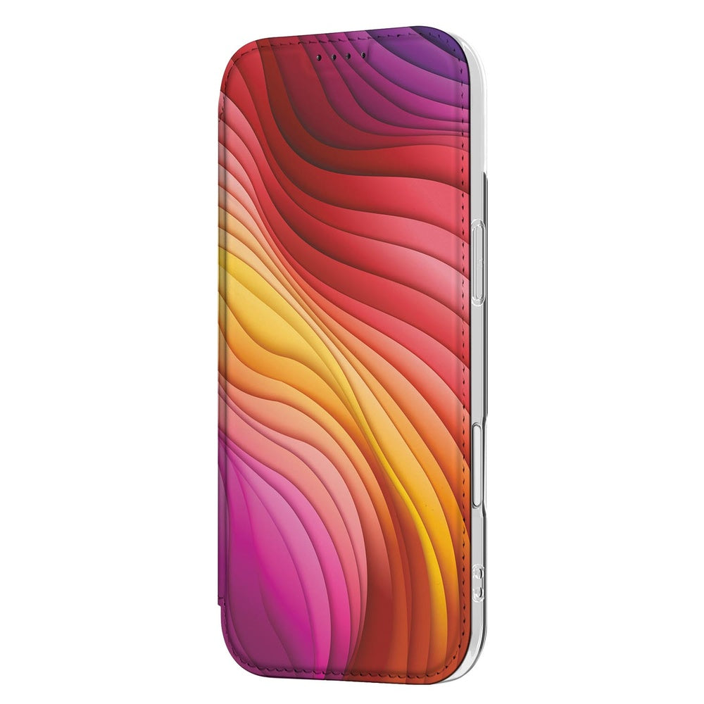 Apple iPhone Air Book Cover Regenboog Stand Case zijkant