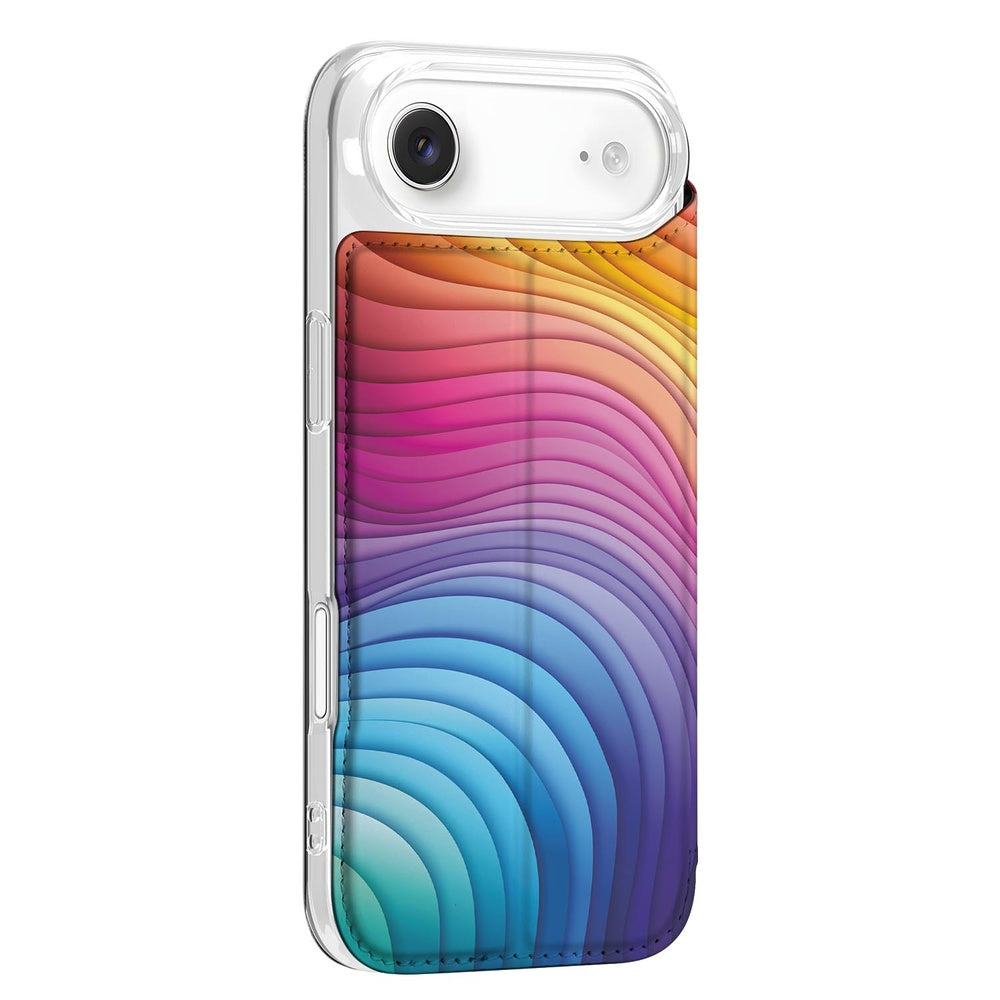 Apple iPhone Air Book Cover Regenboog stand case zijkant ontwerp