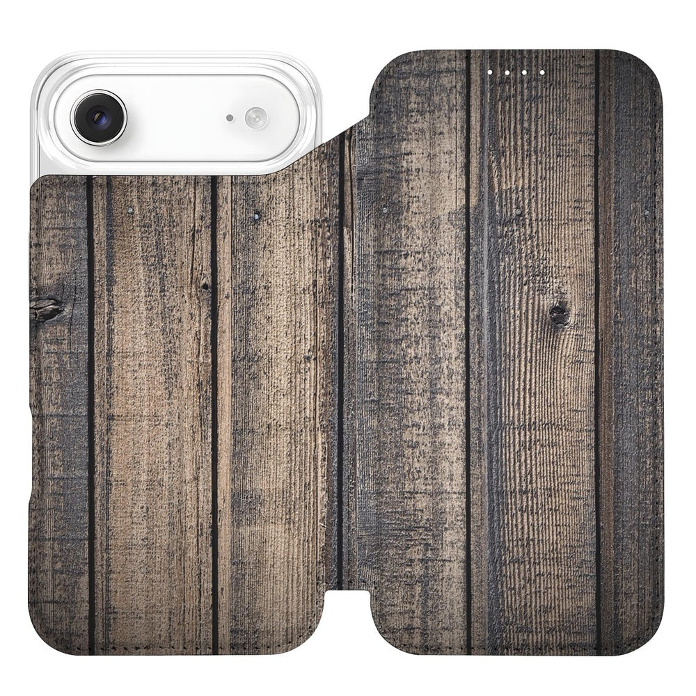 Book Case Apple iPhone Air Steigerhout book wallet case steigerhout design voorkant