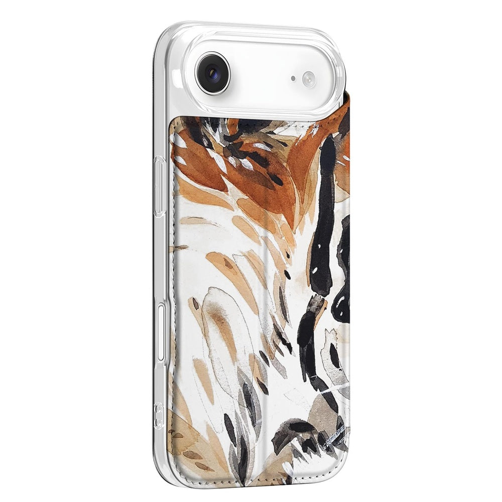 Apple iPhone Air Book Case Tiger Watercolor achteraanzicht