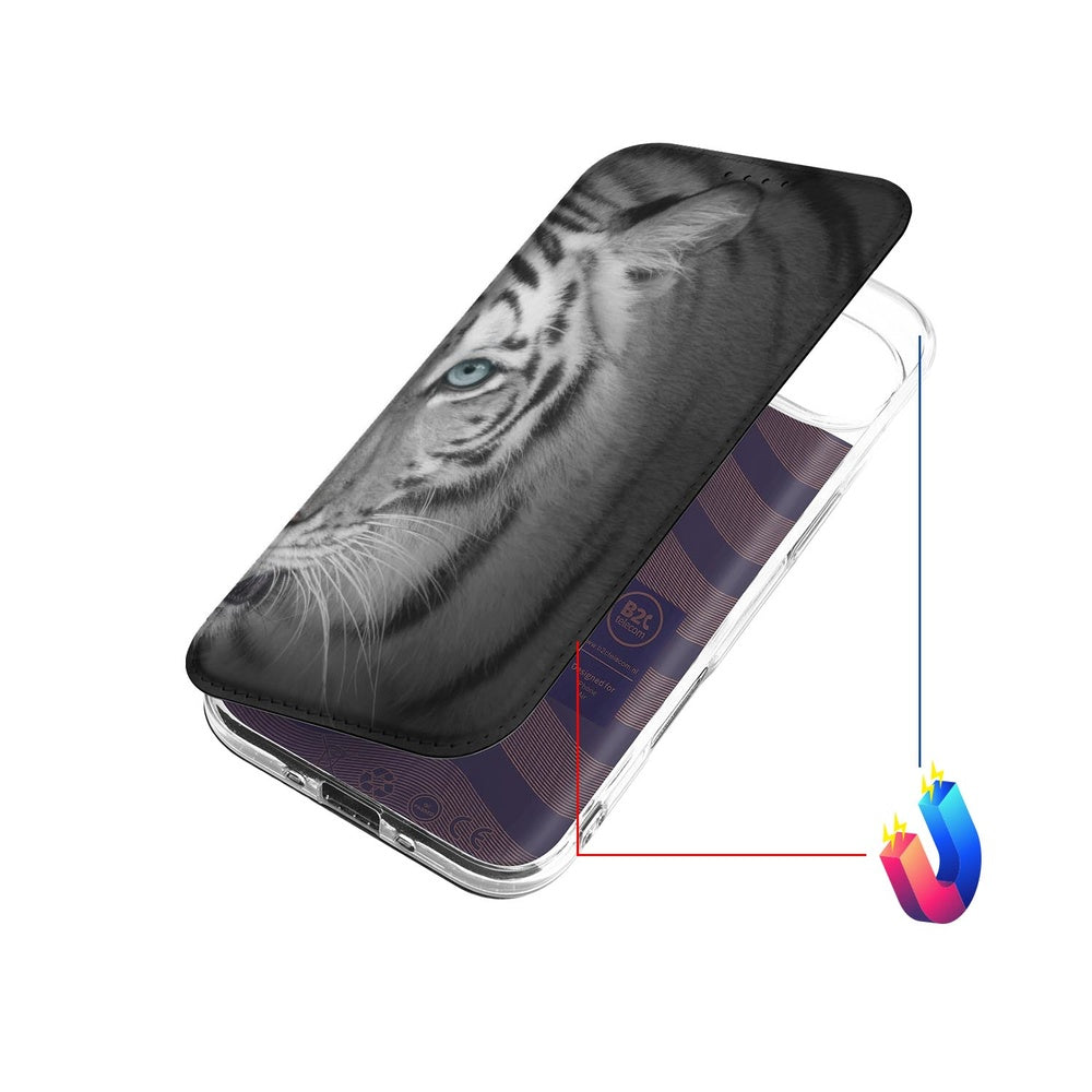 Apple iPhone Air Book Cover iPhone Air Tijger standcase tijgerpatroon aanzicht