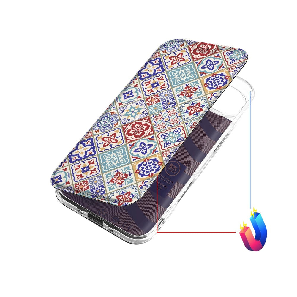 Bookcase Apple iPhone Air Tiles Color hoesje design Tiles Color bovenaanzicht