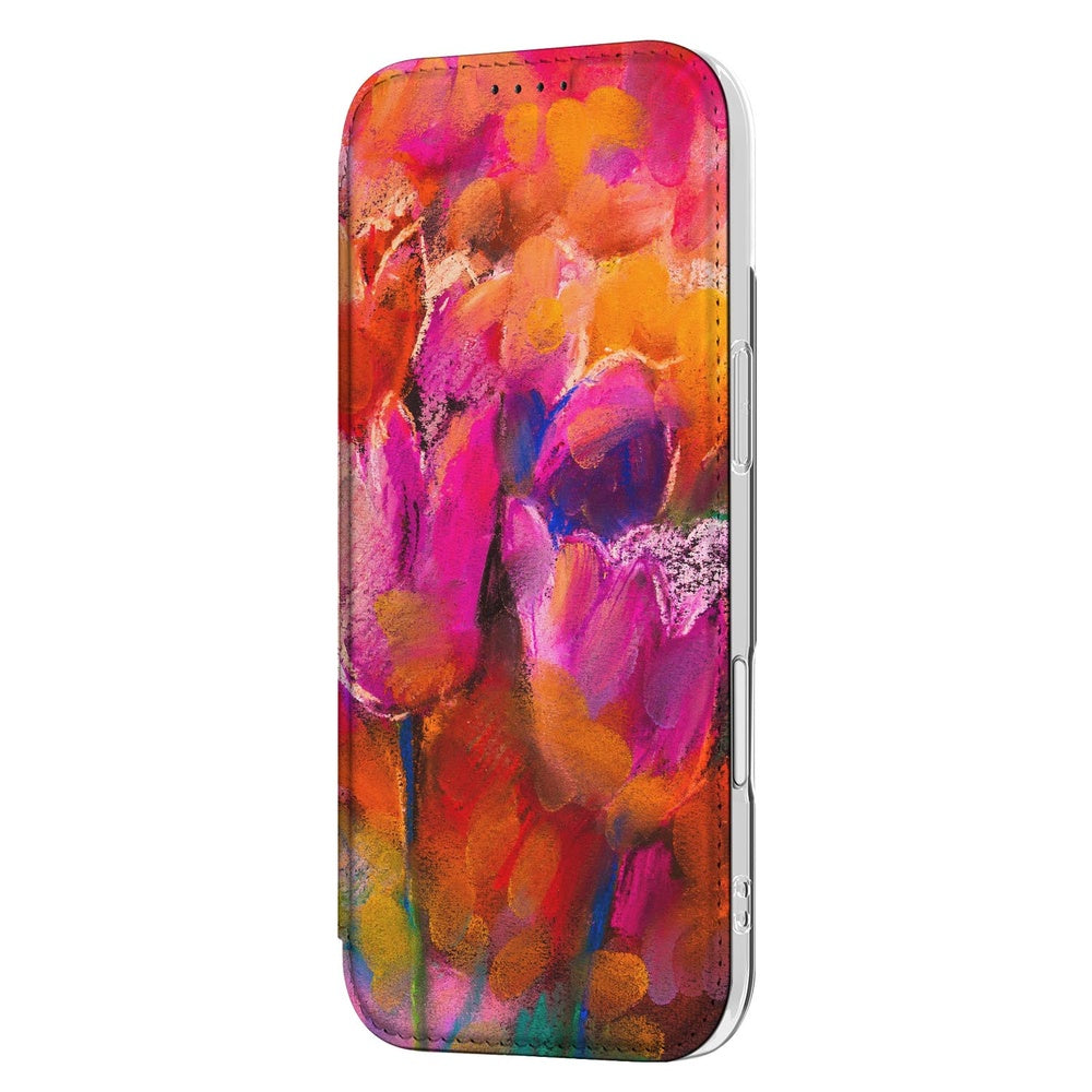 Telefoonhoesje Apple iPhone Air Tulips boekcase bloemenprint zijkant