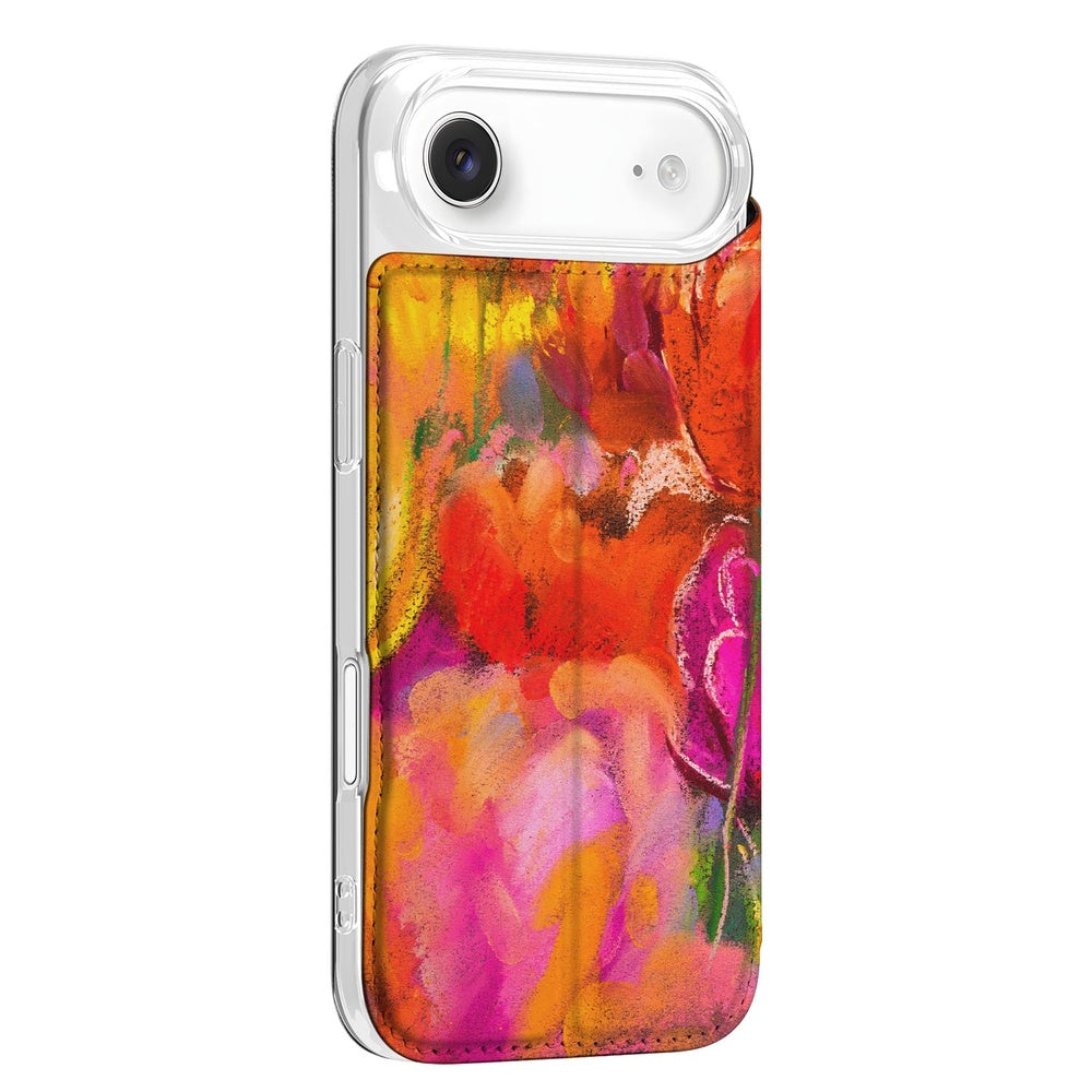 Telefoonhoesje Apple iPhone Air Tulips bookcase tulpen kleurrijk aanzicht