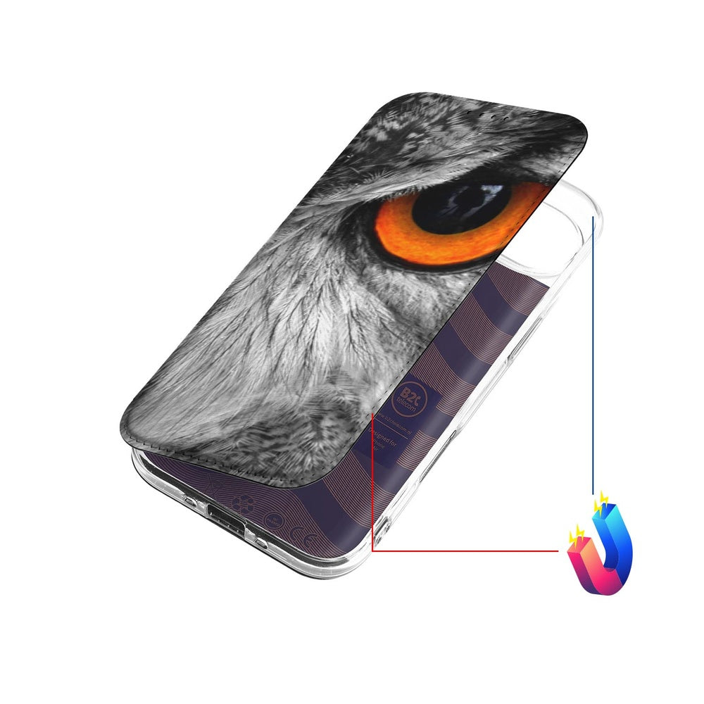 Apple iPhone Air Book Wallet Case Uil bovenaanzicht