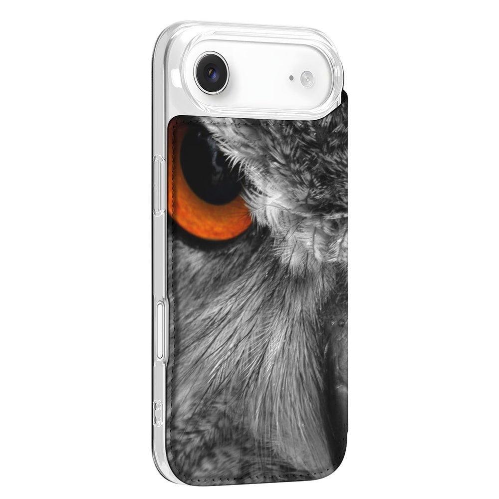 Apple iPhone Air Book Wallet Case Uil zijkant uil oog detail