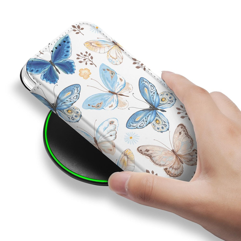 Apple iPhone Air Bookcase Vlinder bloemen vlinders hand detail