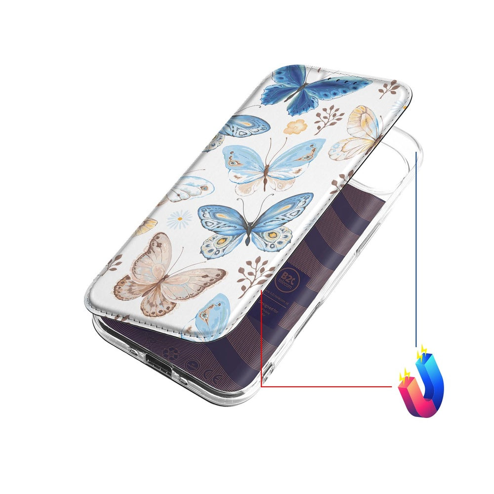 Apple iPhone Air Bookcase Vlinder hoesje vlinder design bovenaanzicht