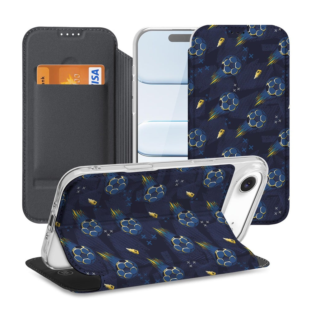 iPhone Air Telefoonhoesje Voetbal magneethoes voetbalblauw design achterkant