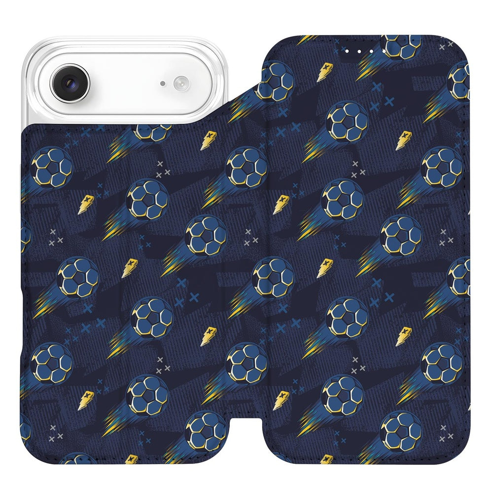 iPhone Air Telefoonhoesje Voetbal magneethoes voetbalblauw patroon voorkant