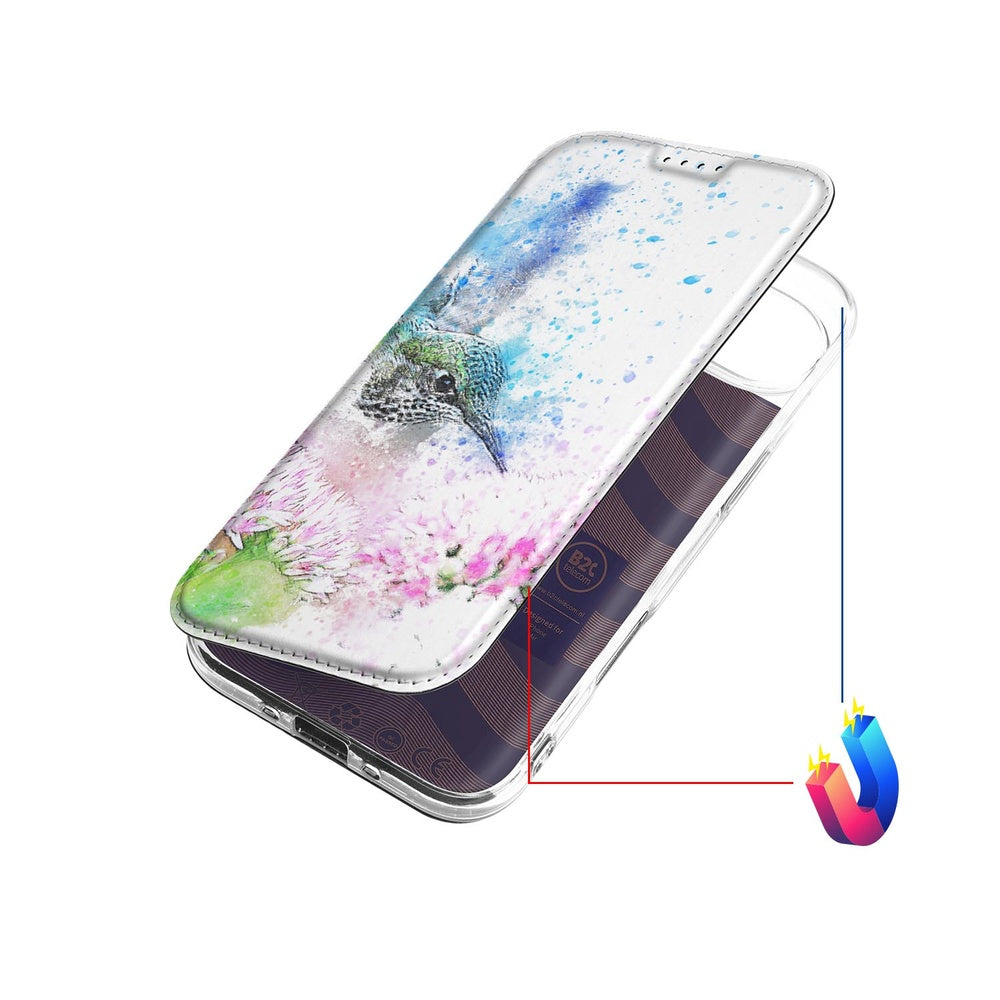 Apple iPhone Air Book Wallet Case Vogel hoesje voorkant vogelmotief kleurig