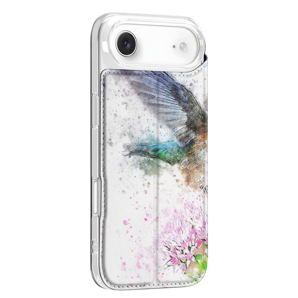Apple iPhone Air Book Wallet Case Vogel design zijaanzicht