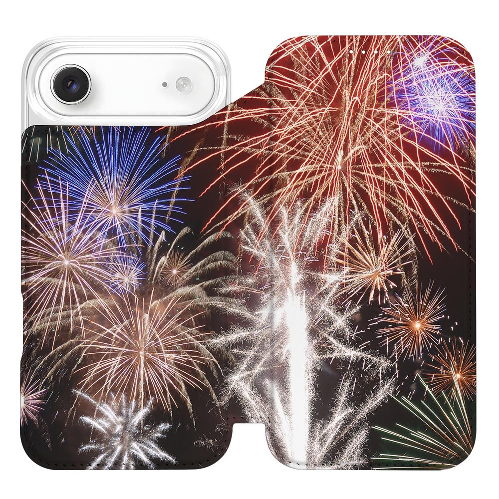 Apple iPhone Air Flip Style Cover Vuurwerk vuurwerkdesign kleurrijk achteraanzicht