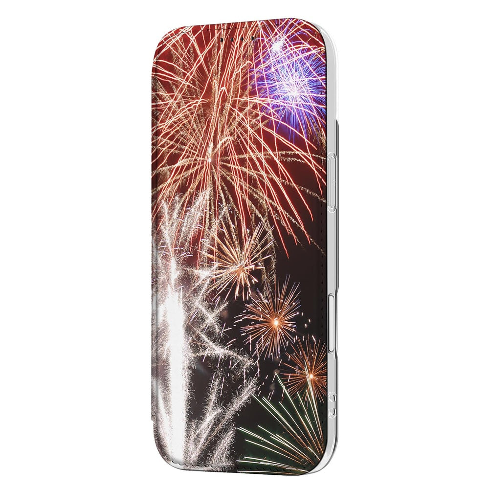 Apple iPhone Air Flip Style Cover Vuurwerk hoesje ontwerp vuurwerkprint aanzicht