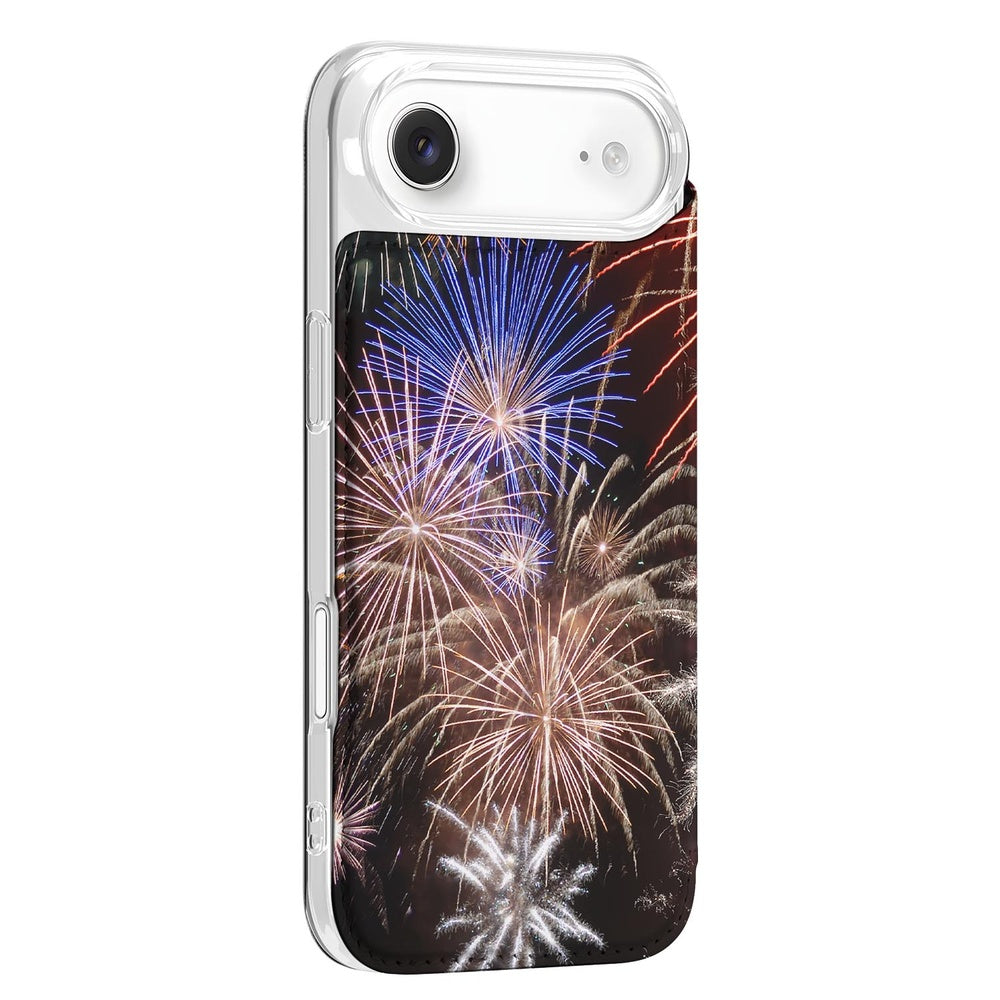 Apple iPhone Air Flip Style Cover Vuurwerk hoesje vuurwerk design zijkant