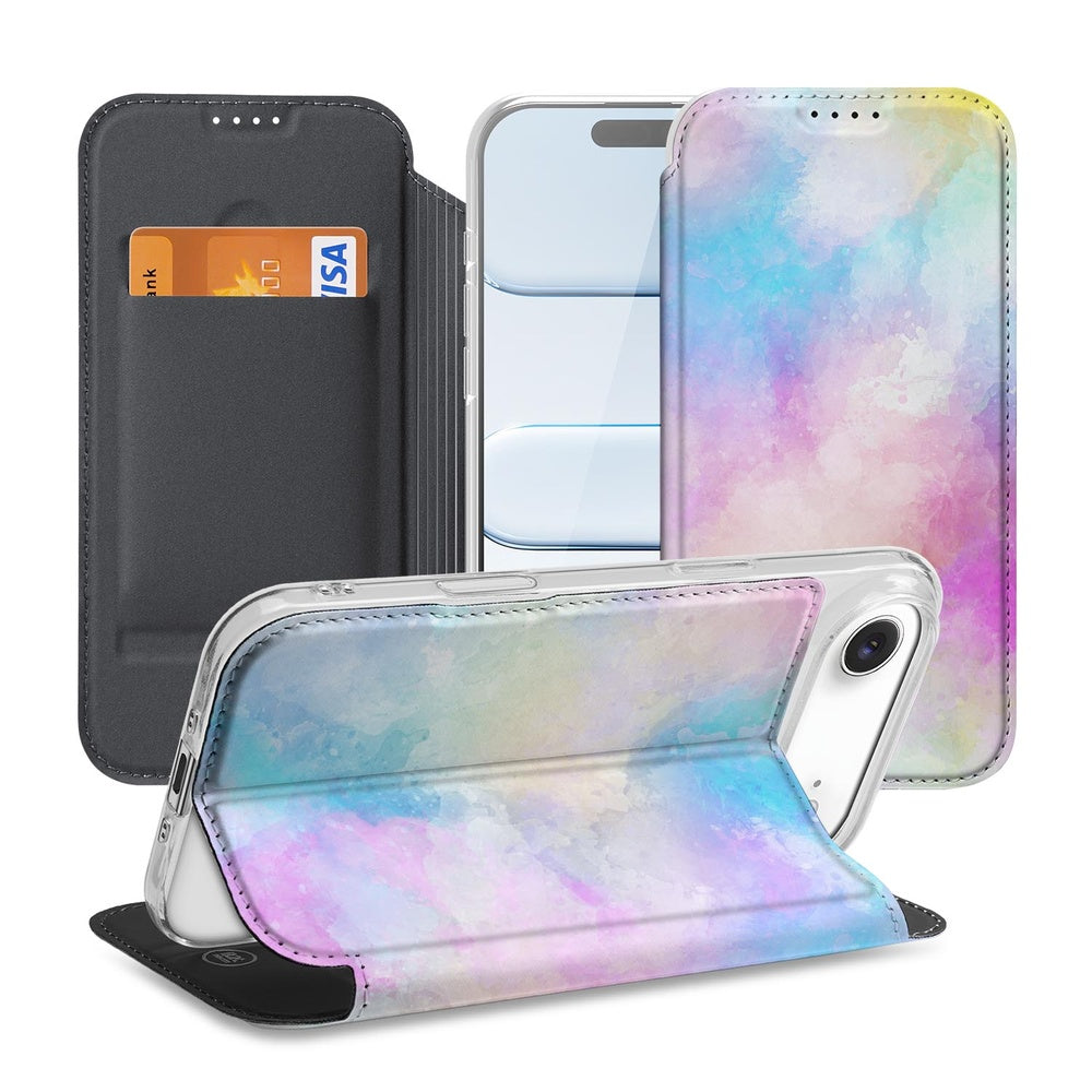 Apple iPhone Air Standcase Hoesje Watercolor Light designcase watercolor-palet aanzicht
