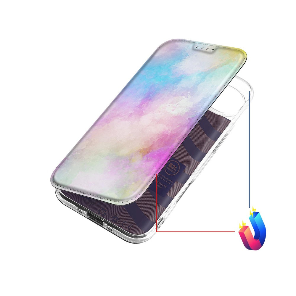 Apple iPhone Air Standcase Hoesje Watercolor Light hoesje watercolor licht voorkant