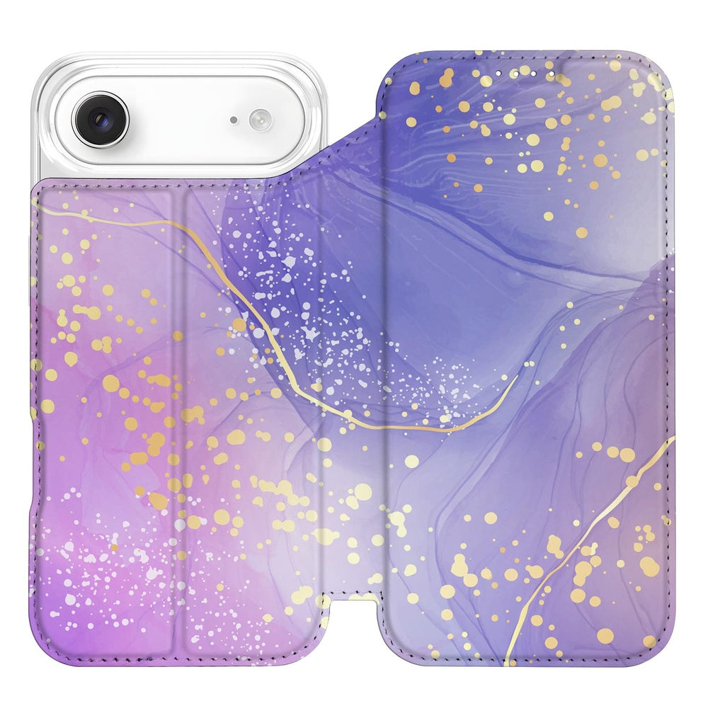 Apple iPhone Air Book Cover Watercolor Paars bookcase designnaam aanzicht
