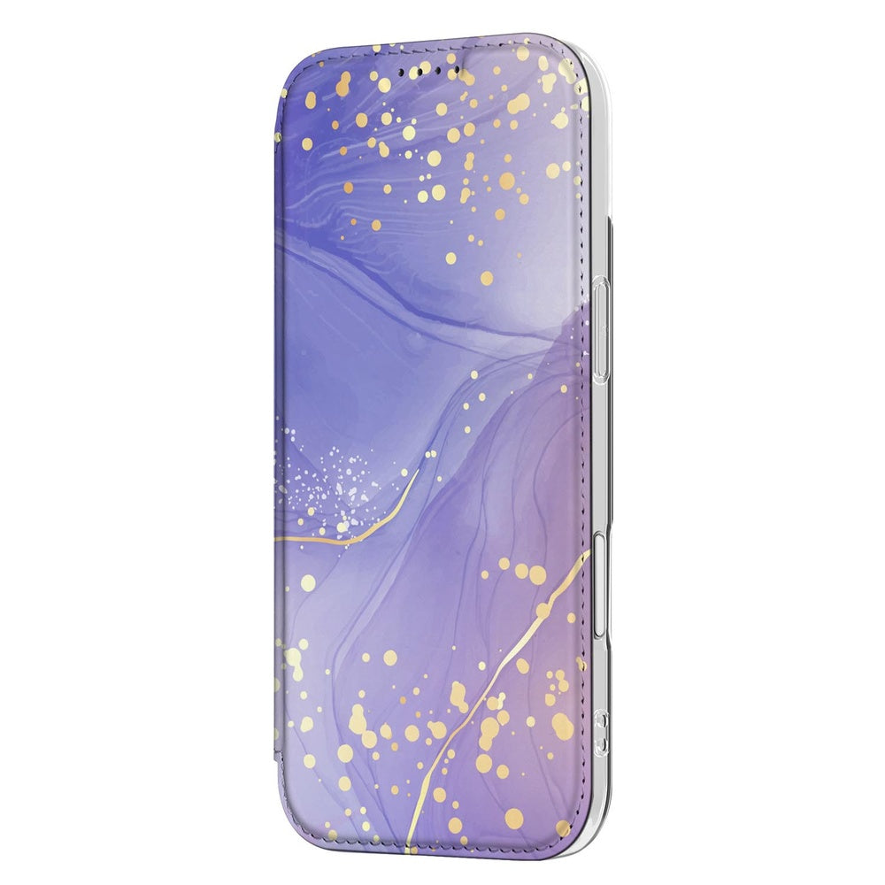 Apple iPhone Air Book Cover Watercolor Paars boekcase design paars aanzicht