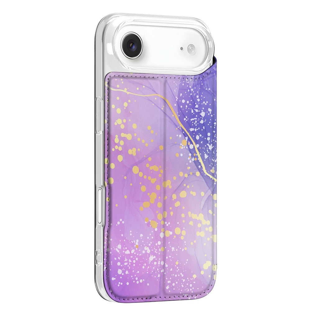 Apple iPhone Air Book Cover Watercolor Paars bookcase ontwerp zijaanzicht