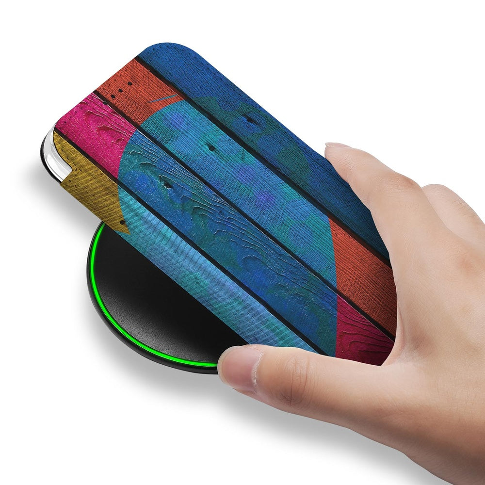 Apple iPhone Air Flip Style Cover Wood Heart designnaam aanzicht