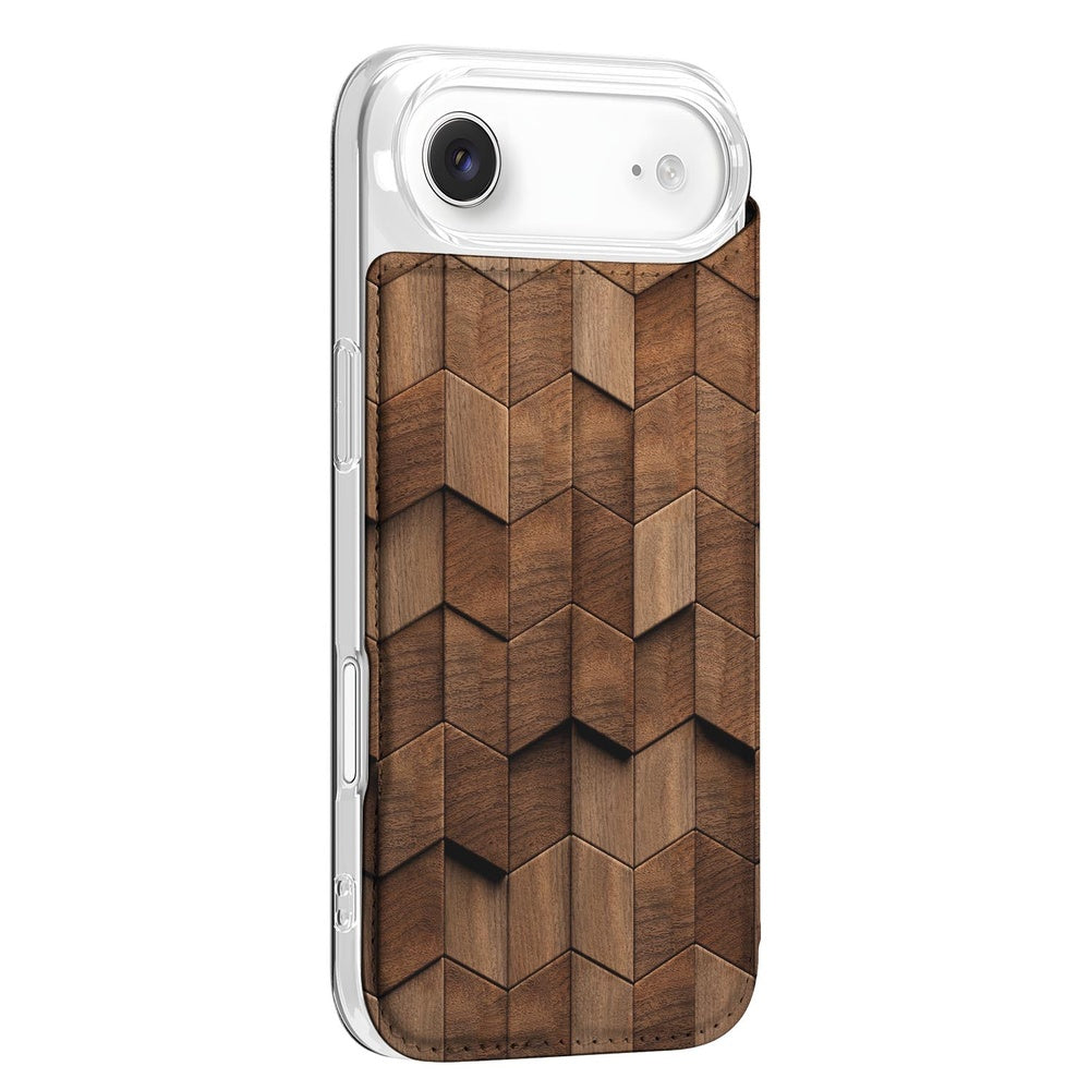 Apple iPhone Air Standcase Hoesje Wooden Cubes aanzicht