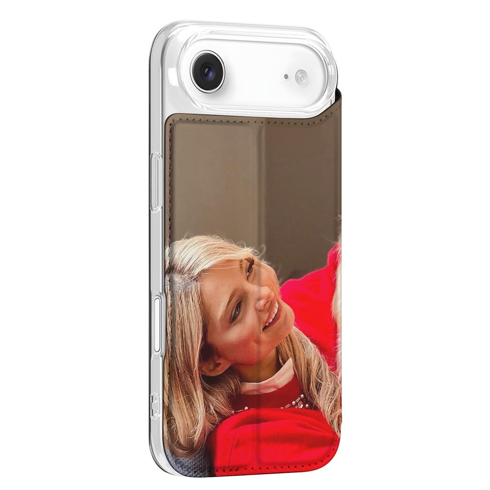 iPhone Air Stand Case Hoesje Maken met Foto transparant ontwerp zij aanzicht