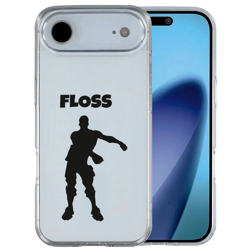 iPhone Air siliconen hoesje Floss - zwart op transparant