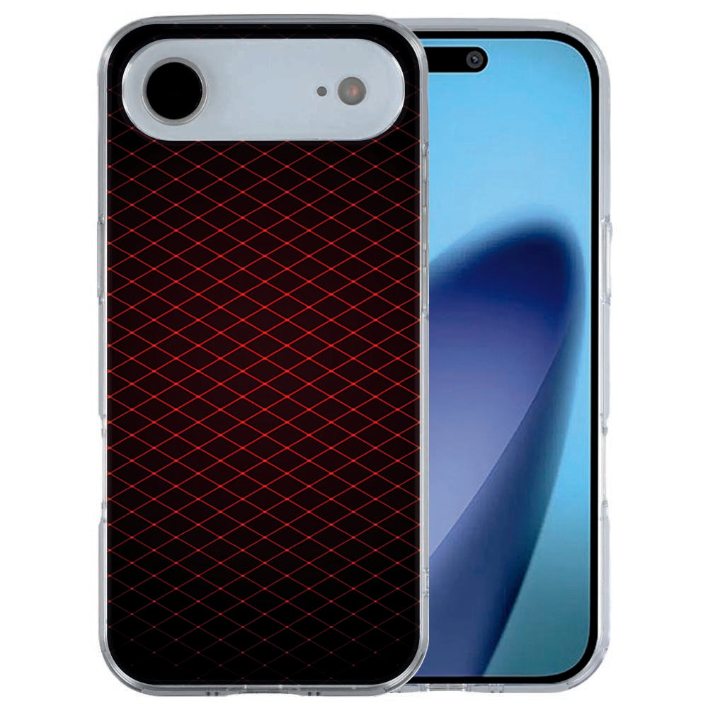 iPhone Air siliconen hoesje Geruit Rood - rood met zwarte ruiten