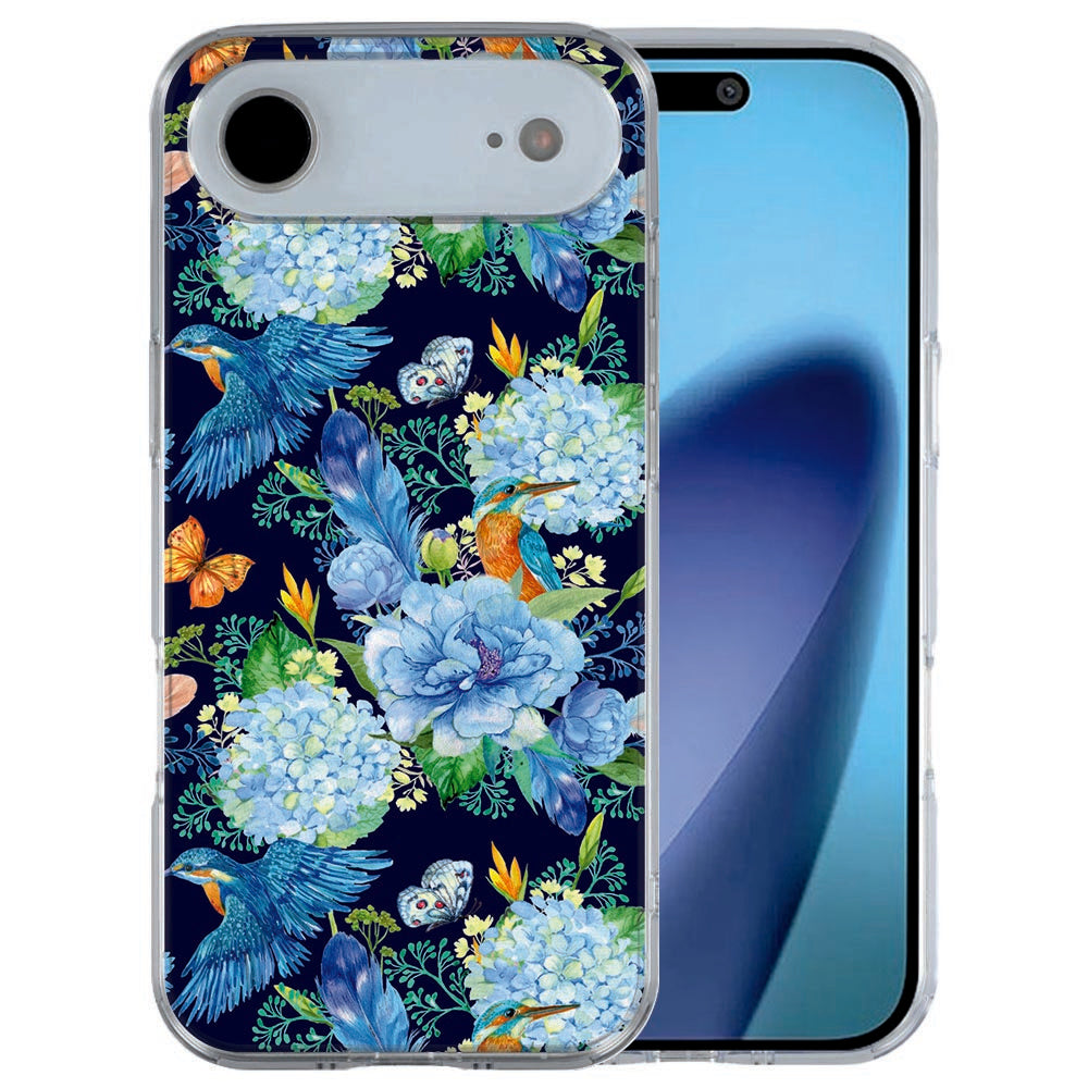 iPhone Air siliconen hoesje IJsvogel - fel blauw met wit