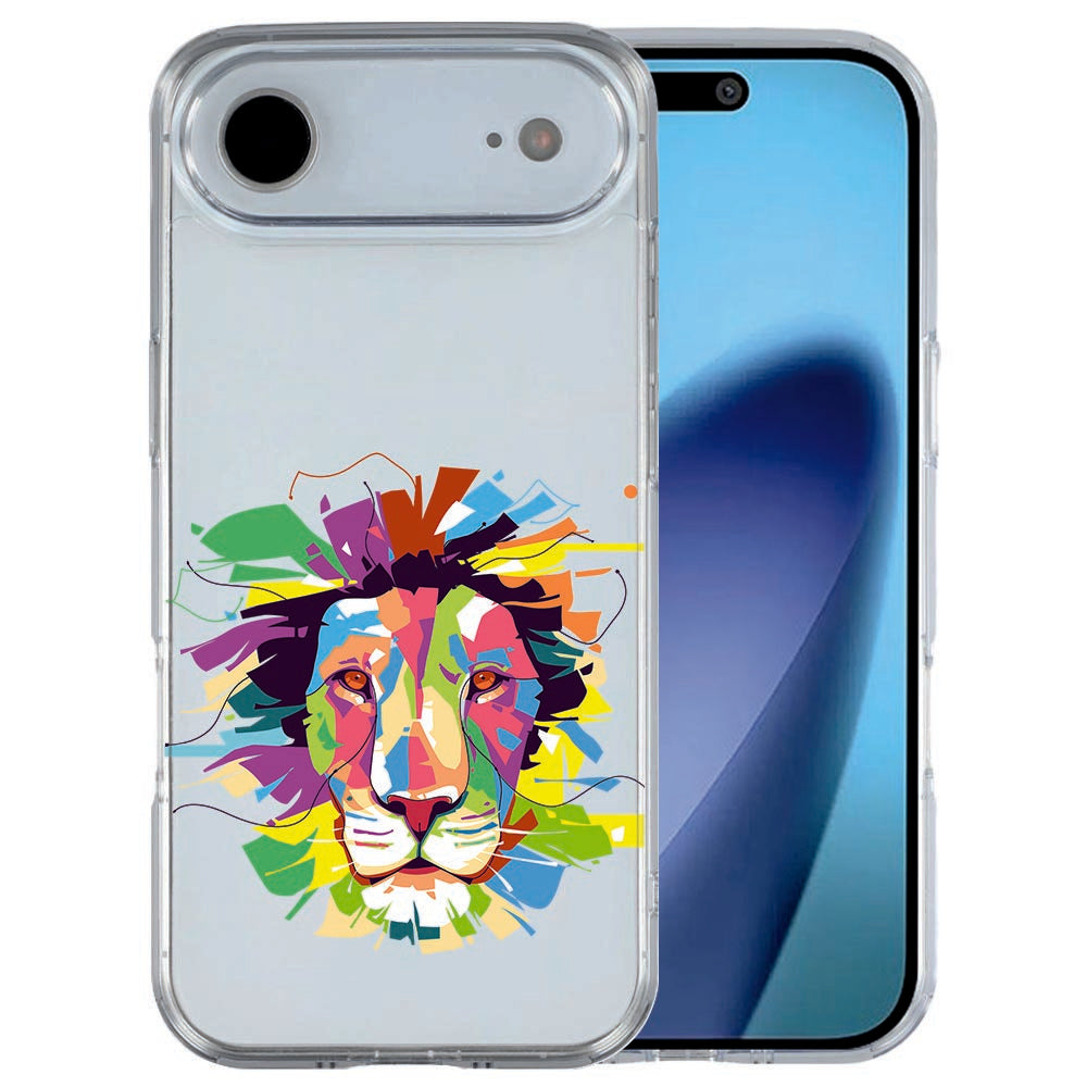 iPhone Air TPU hoesje met Lion Color design op meerkleurig kunstwerk achterkant