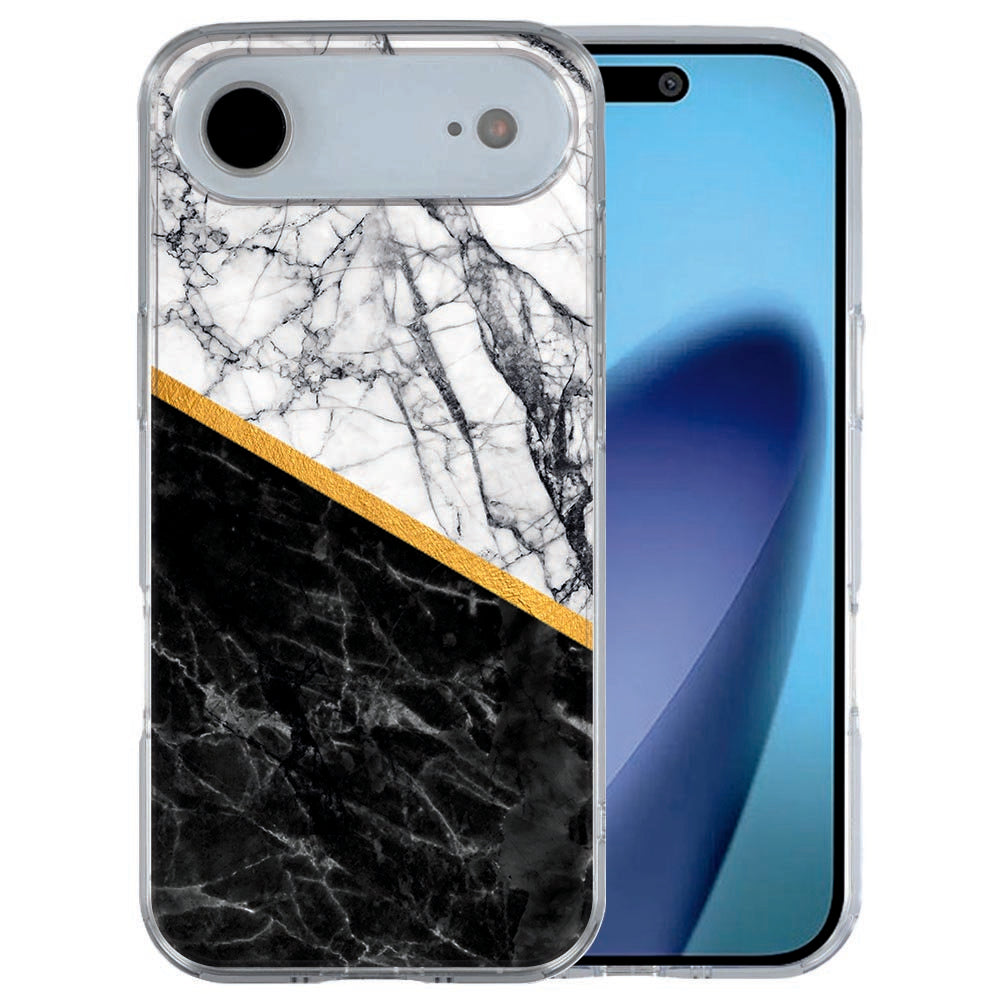 Marble White Black hoesje voor iPhone Air met soft-touch TPU afwerking