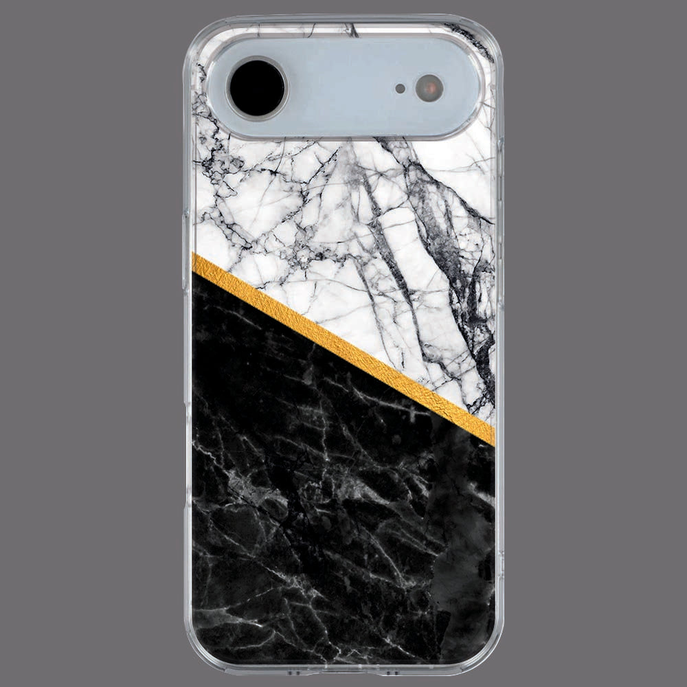 Achterkant van iPhone Air TPU hoesje Marble White Black