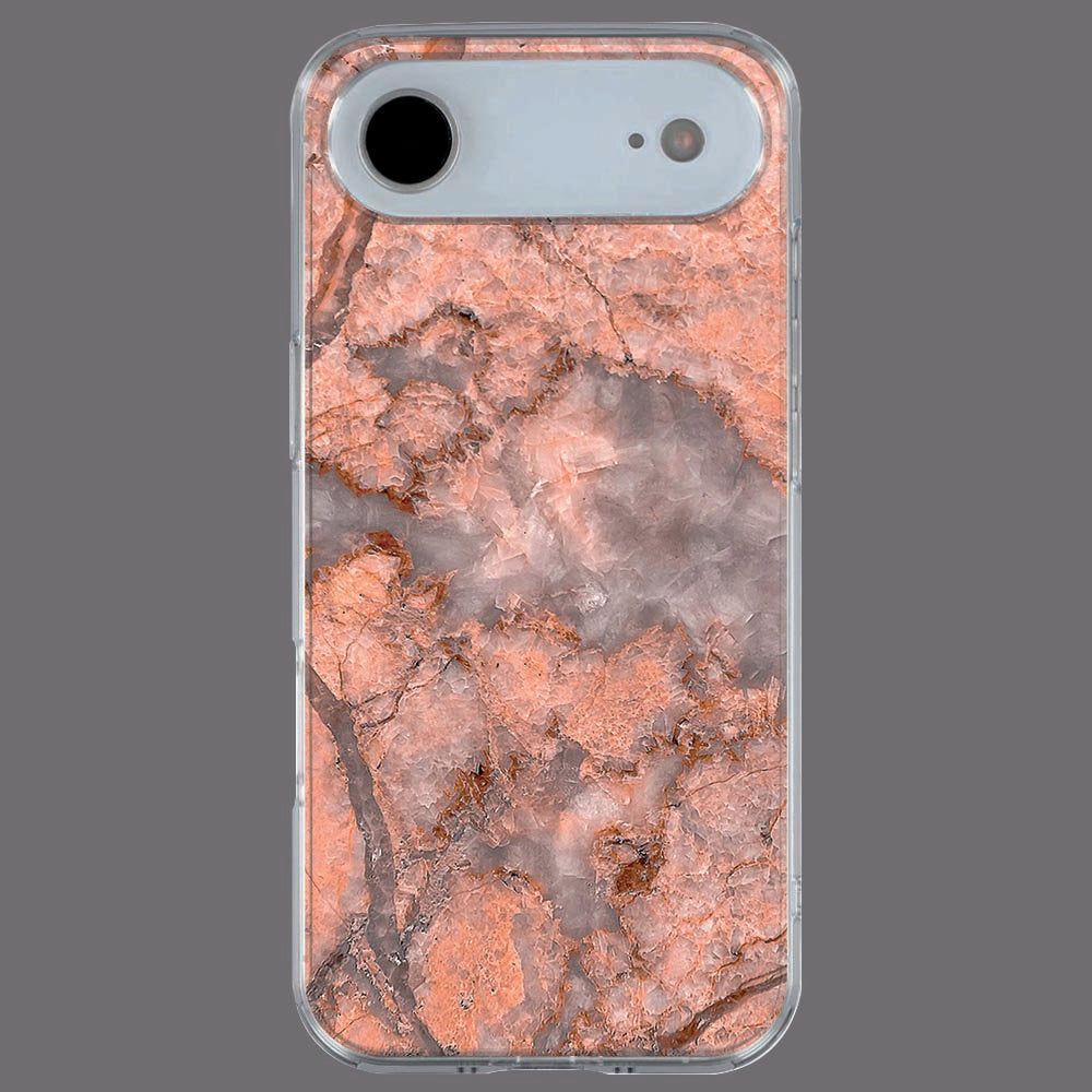 Achterkant van iPhone Air TPU hoesje Marmer Oranje