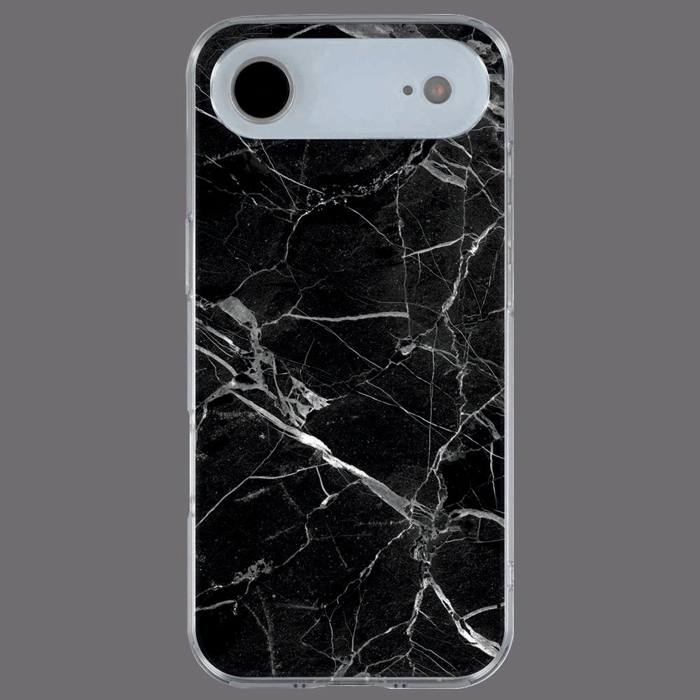 Achterkant van iPhone Air TPU hoesje Marmer Zwart