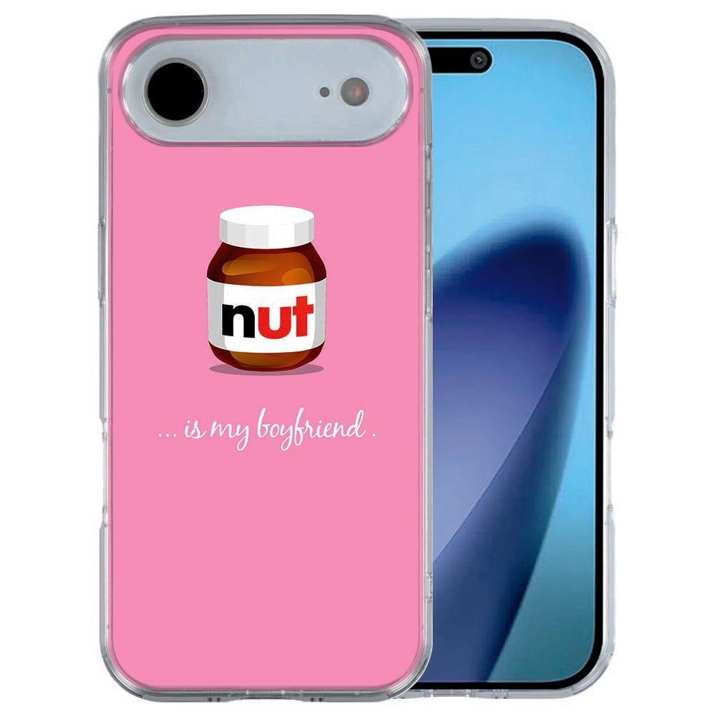iPhone Air TPU hoesje met Nut Boyfriend design op warm roze achterkant