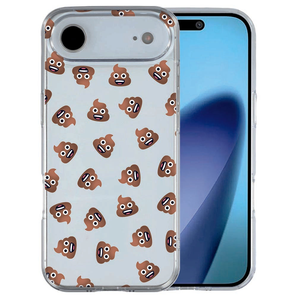 Apple iPhone Air back cover Poep Emojis in wit en zwart op transparant