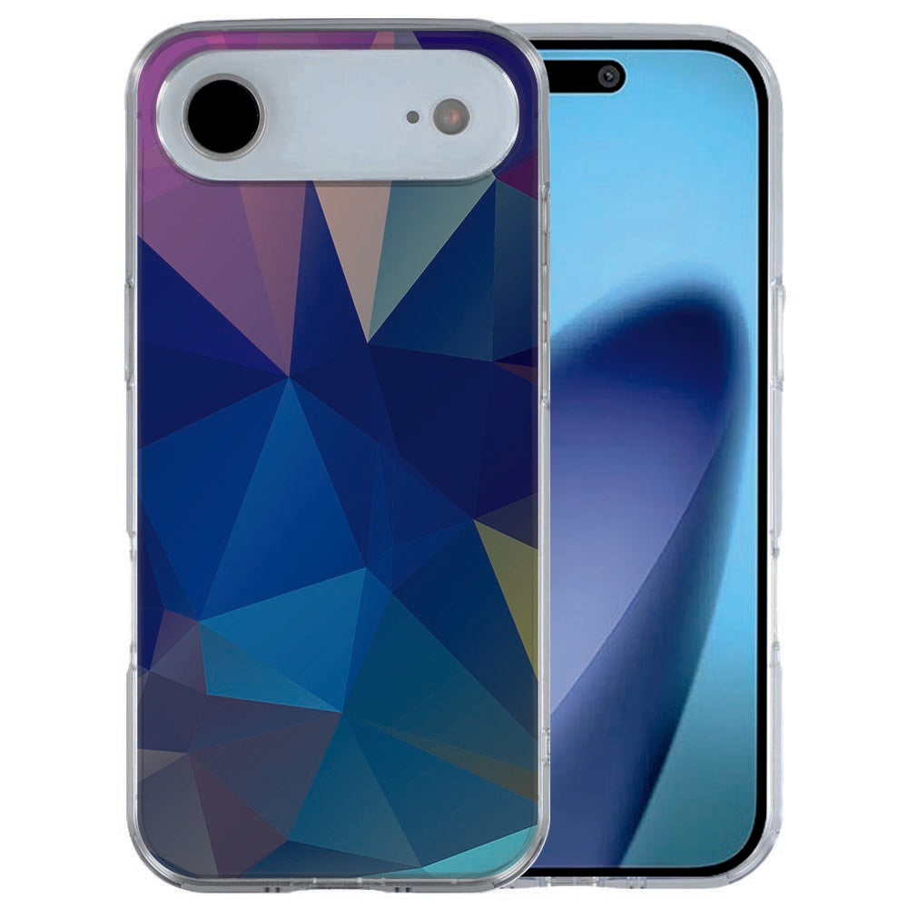 iPhone Air TPU hoesje met Polygon Dark design op donker meerkleurig achterkant