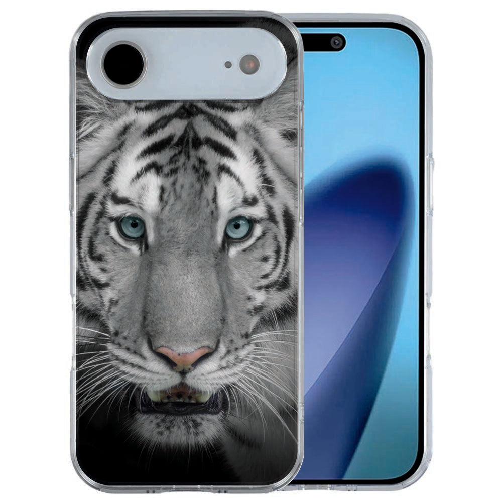iPhone Air TPU hoesje met Tijger design op zwart en grijs achterkant