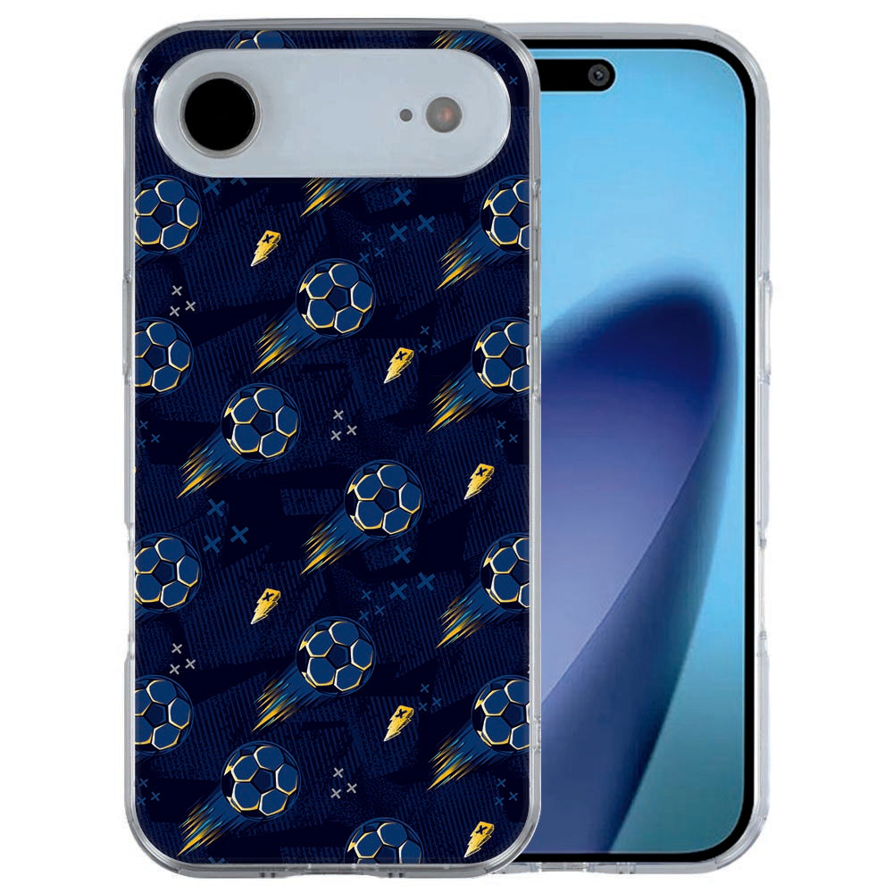 Apple iPhone Air back cover Voetbal in diep blauw met sport-elementen