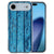 iPhone Air TPU hoesje met Wood Blue design op blauwgrijze houttinten achterkant