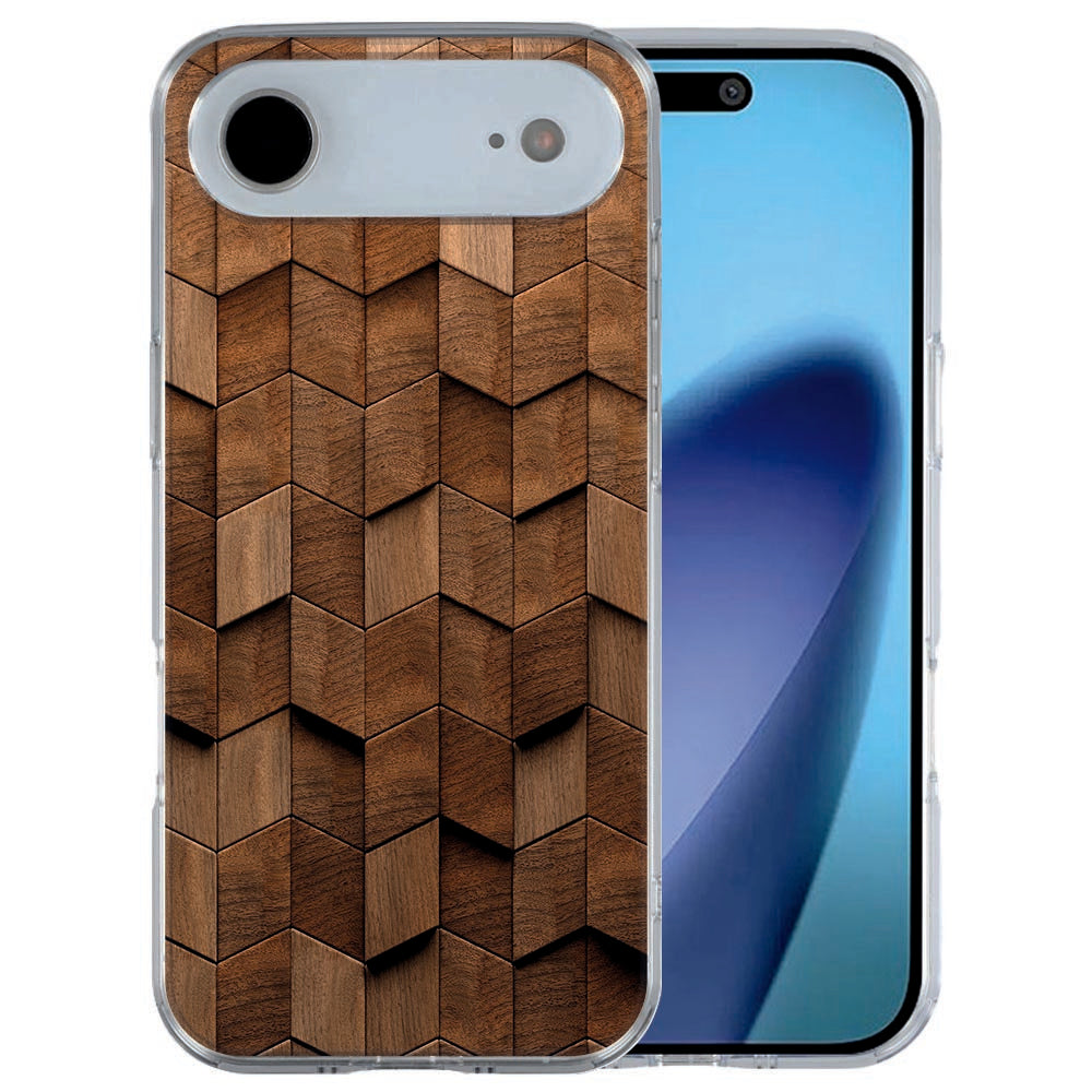 Wooden Cubes hoesje voor iPhone Air met soft-touch TPU afwerking