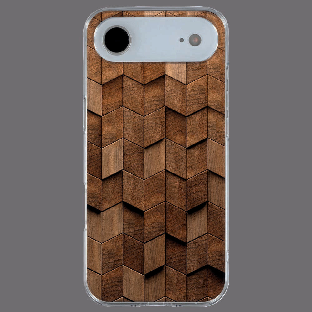 Achterkant van iPhone Air TPU hoesje Wooden Cubes