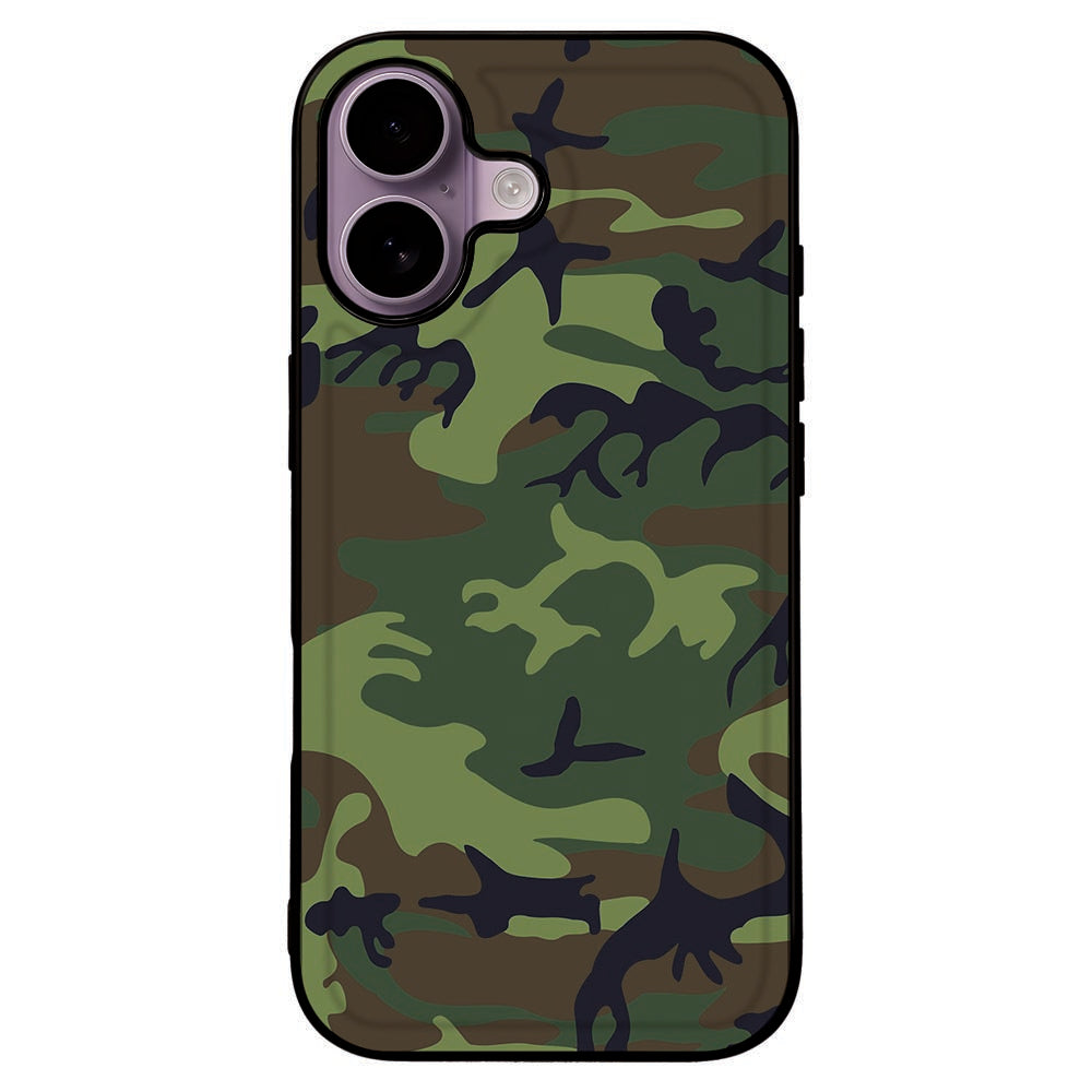 Apple iPhone 17 TPU Hoesje Army Dark camouflage achterkant