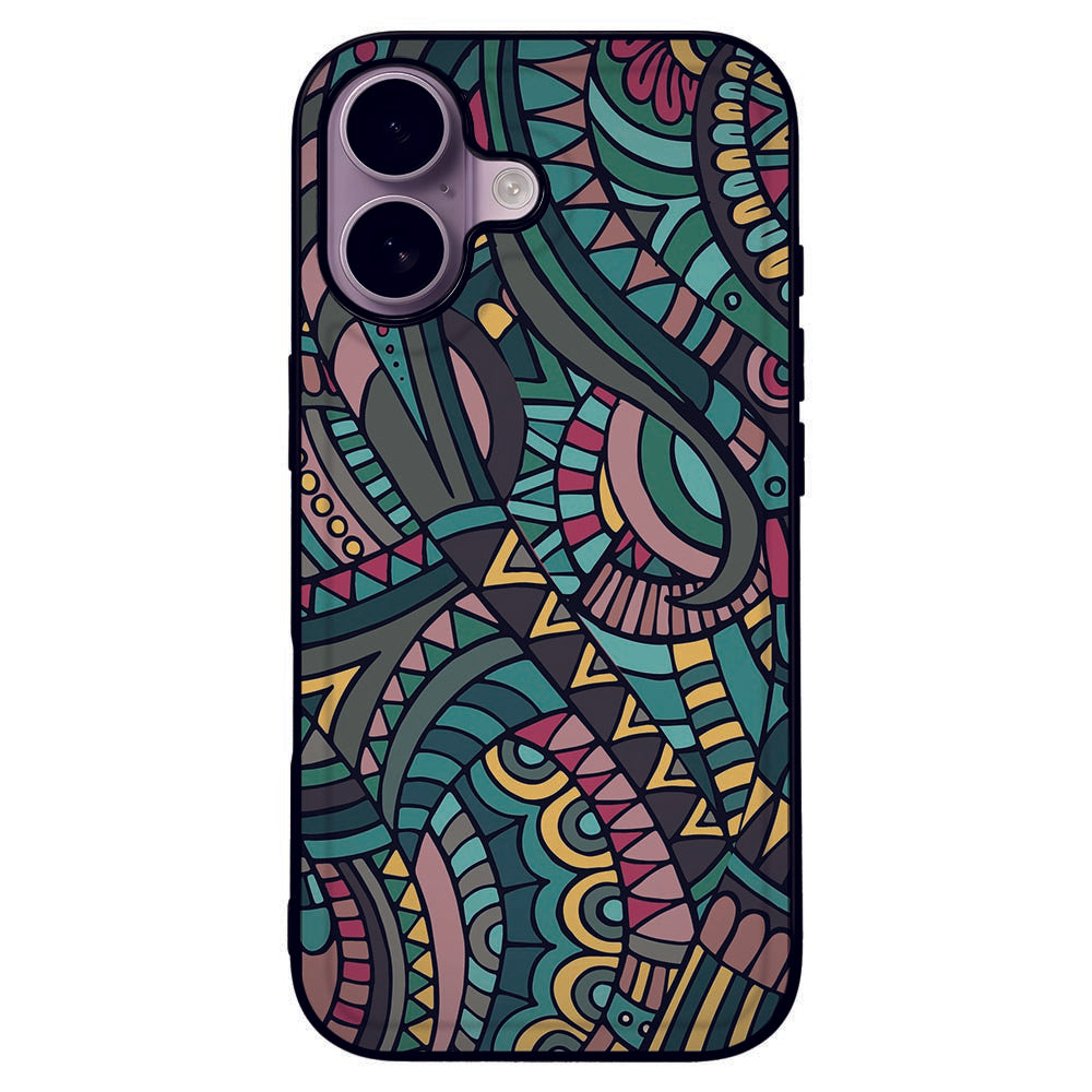 Apple iPhone 17 TPU Hoesje Aztec Aztec patroon achterkant