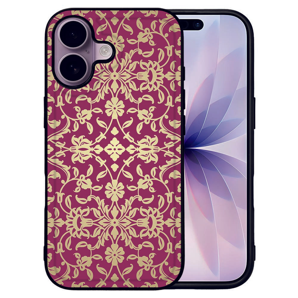 Apple iPhone 17 Back Cover Barok Pink hoesje barok design achteraanzicht