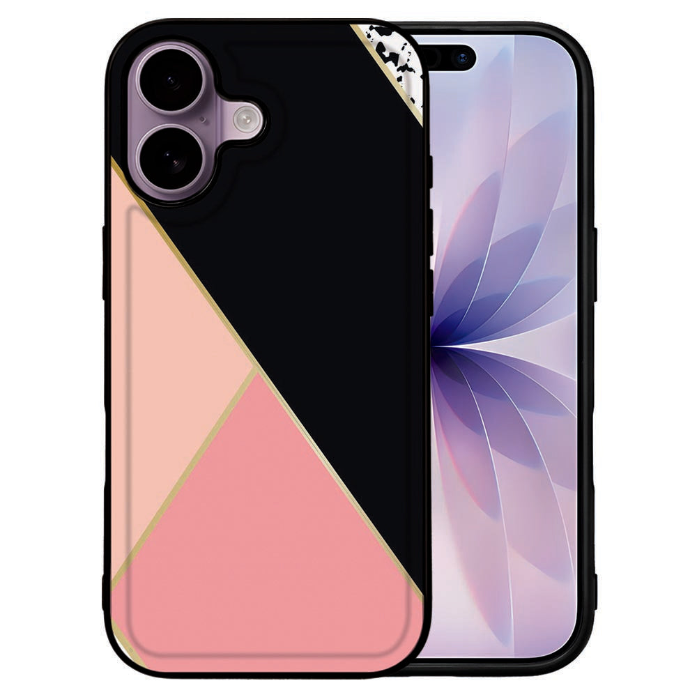 Backcover Apple iPhone 17 Black Pink Shapes design geometrisch zwart roze