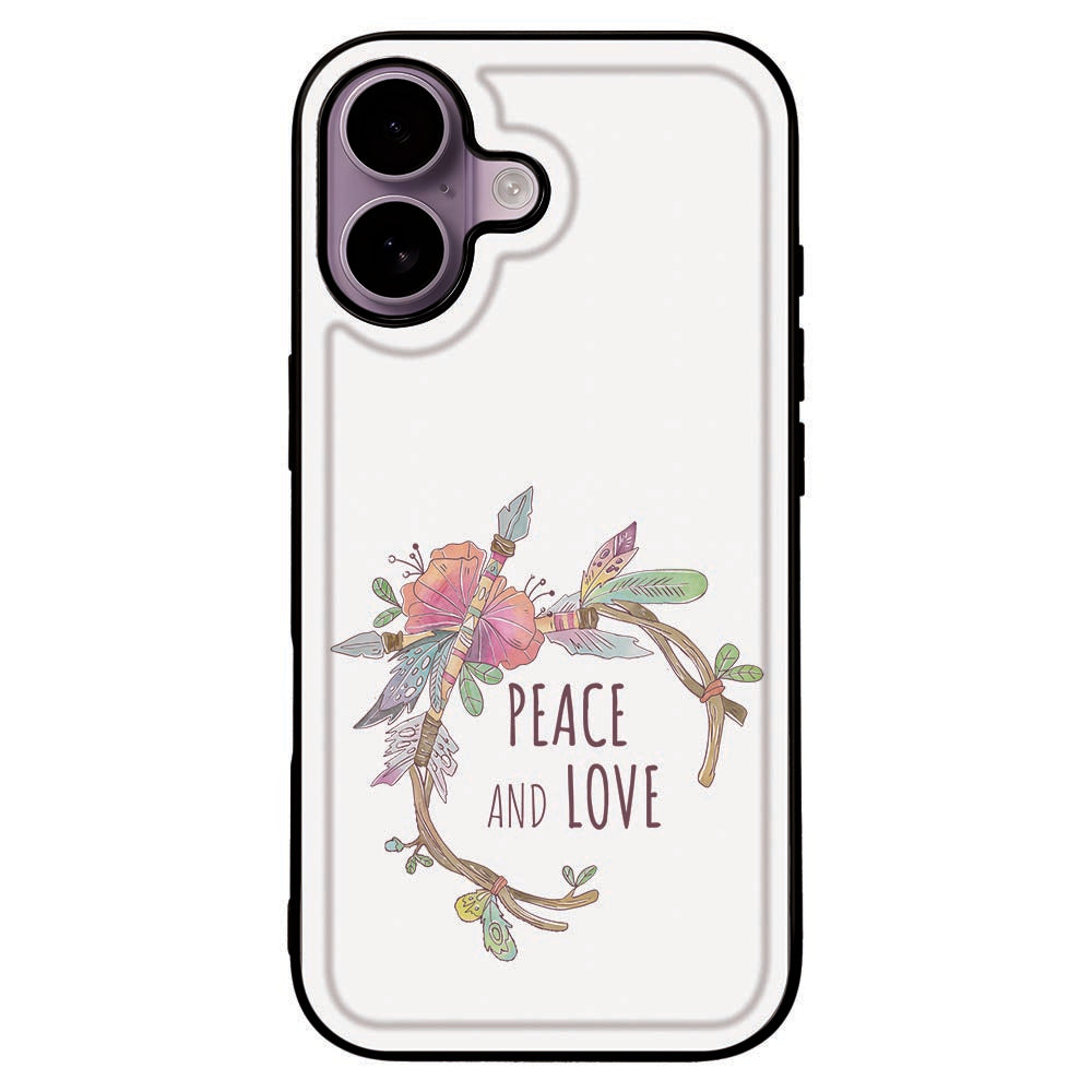Beschermhoes Apple iPhone 17 Boho Tekst hoesje peace and love ontwerp voorkant