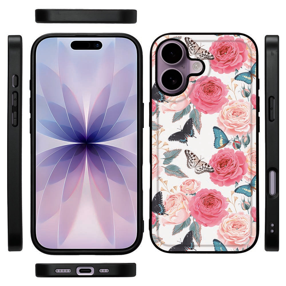 Apple iPhone 17 Telefoonhoesje Butterfly Roses zijaanzicht