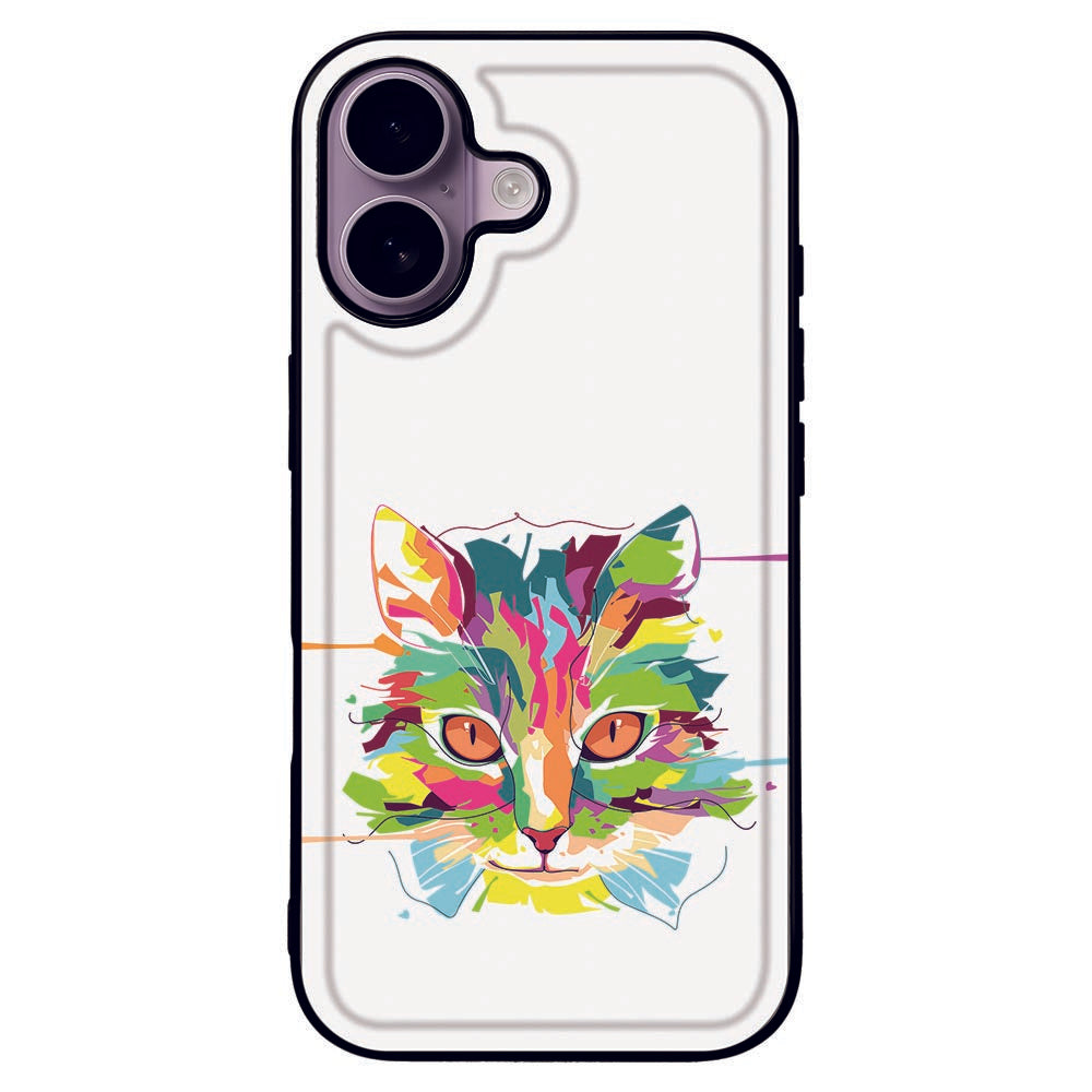 Apple iPhone 17 Back Cover Cat Color kleurrijk ontwerp kat gezicht